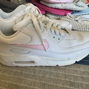 Women's White and Pink Sneakers